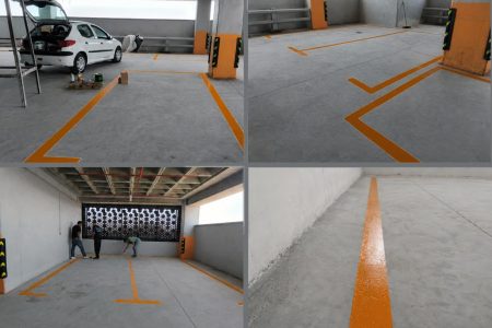 خط‌کشی اپوکسی جایگاه‌ های پارک در پارکینگ طبقاتی امام خمینی (ره) اجرا شد